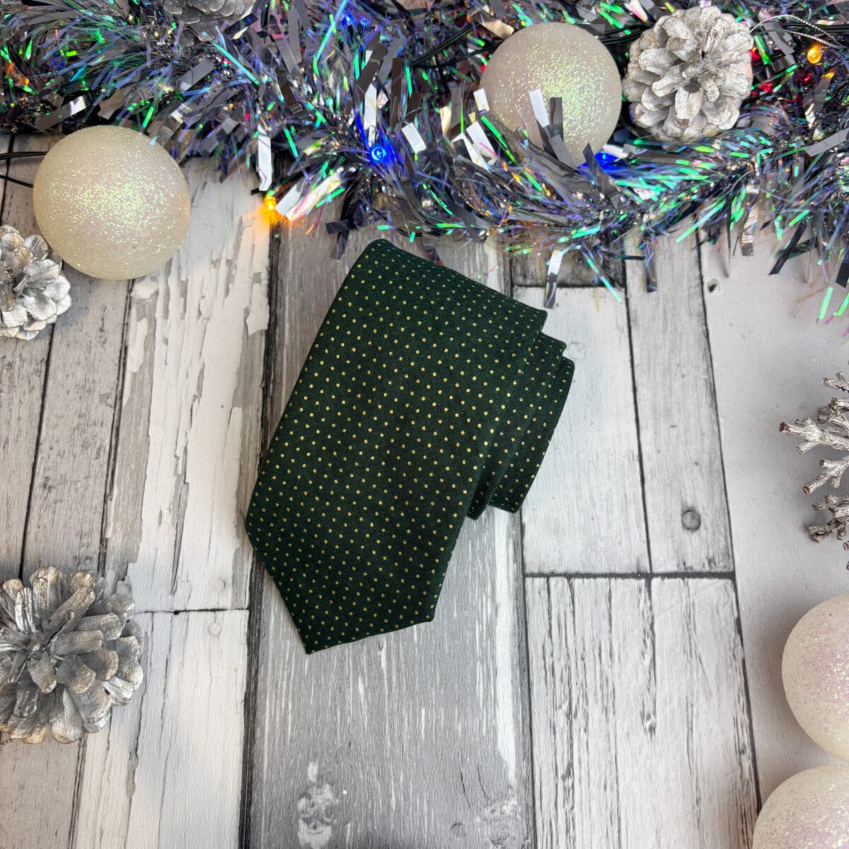 Green & Gold Spot Tie - Ties - 