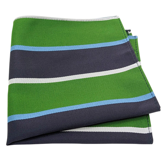 Green Stripe Pocket Square - Wedding Pocket Square - 