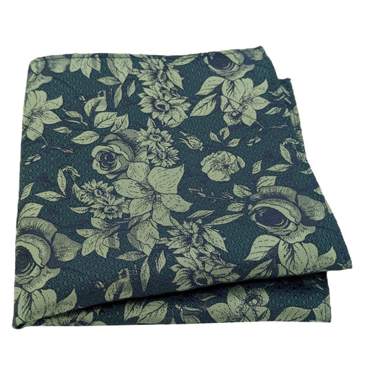 Green Vintage Floral Pocket Square - Accessories - 