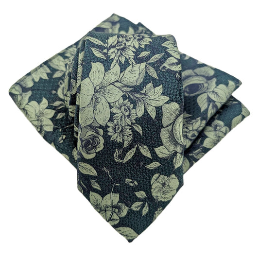 Green Vintage Floral Pocket Square - Accessories - 