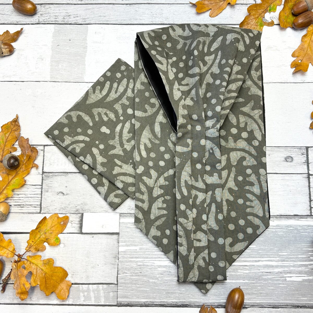 Grey Batik Hand-Dyed Cotton Cravat - Cravats - 