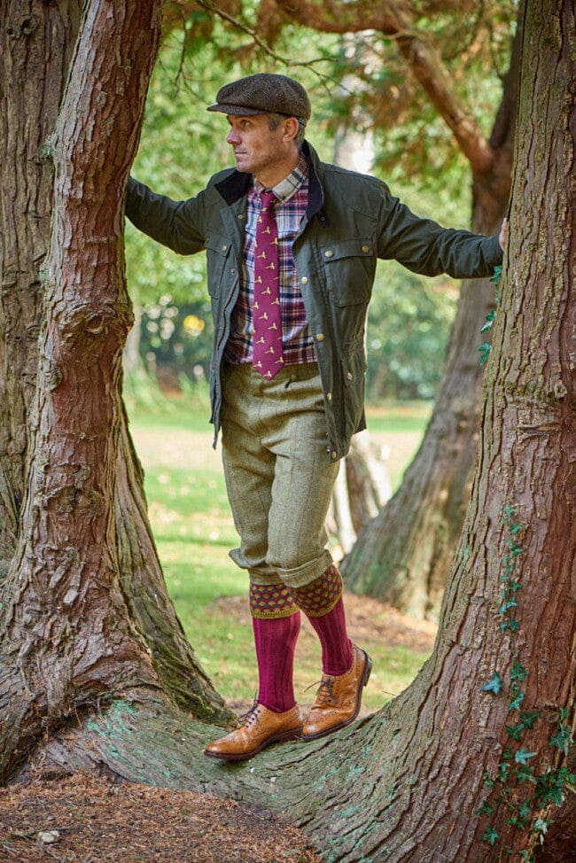 Hadleigh Diamond Harlequin Shooting Socks - Socks - - THREADPEPPER
