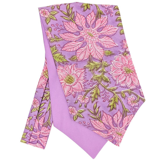 Hand-Printed Pink Floral Modal Silk Cravat - Cravats - 
