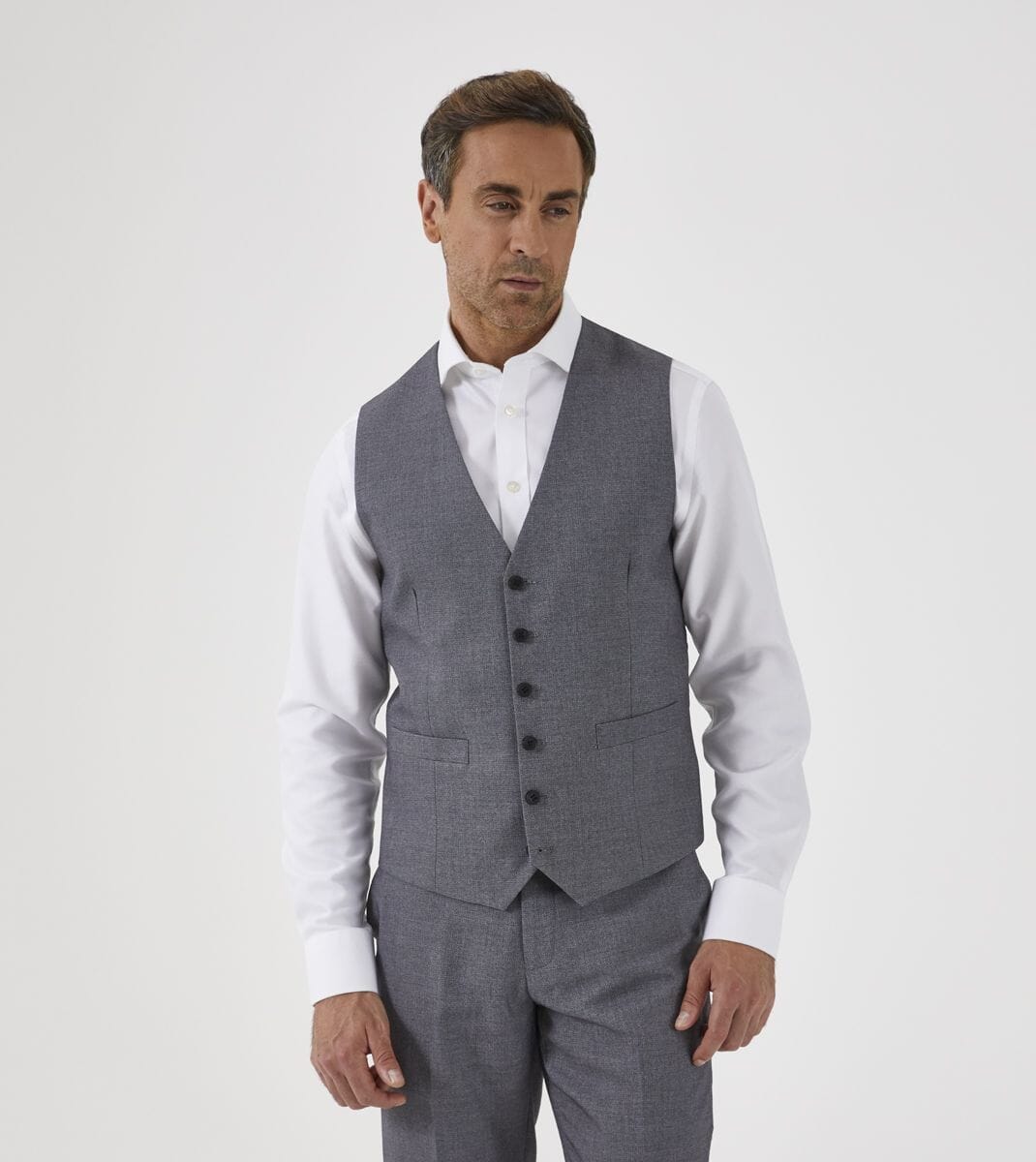 Harcourt Silver Waistcoat - STOCK CLEARANCE - Waistcoats Sale - 34R Single Breasted 