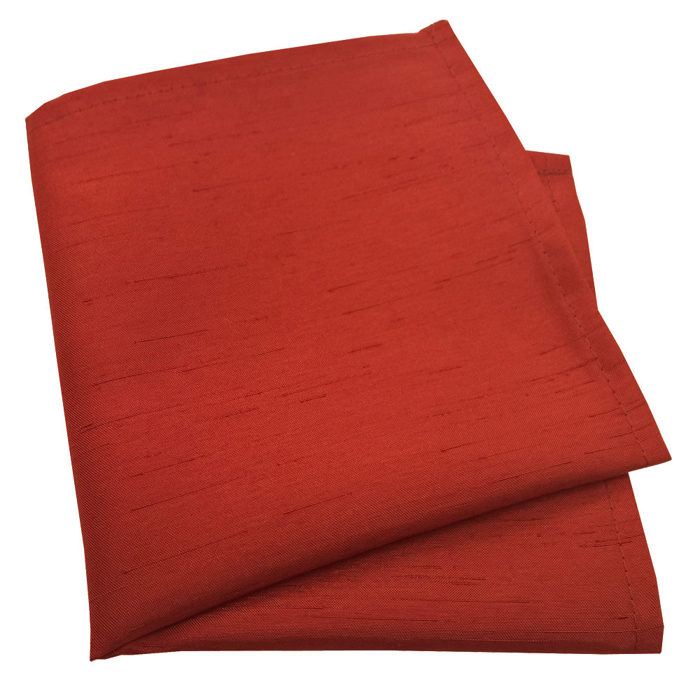 Clearance - Red Shantung Pocket Square