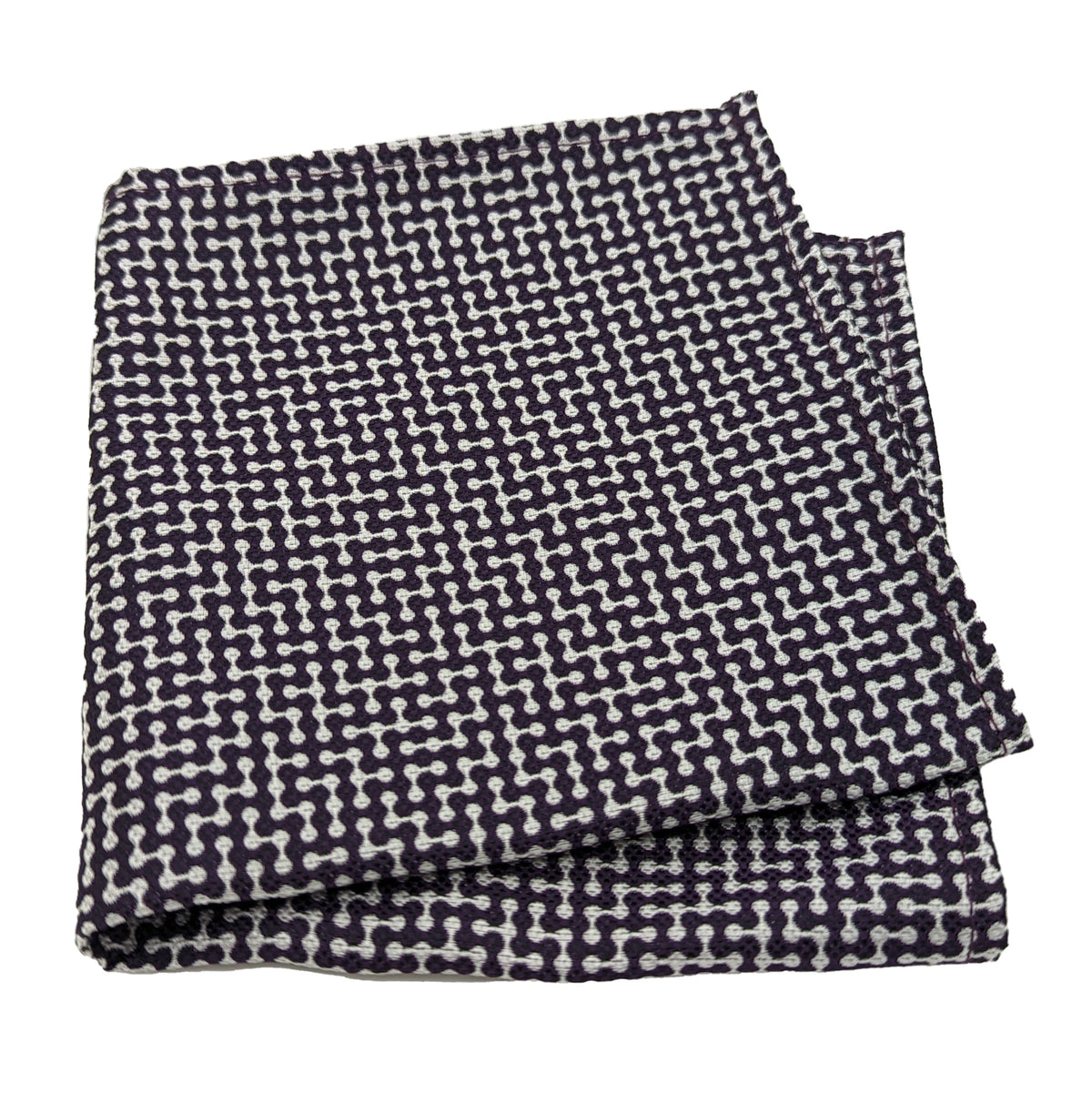 Clearance - Fleming Spotty Purple Silk Pocket Square
