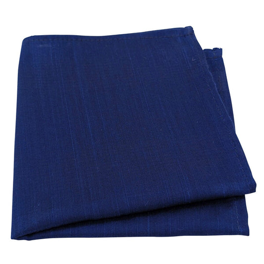 Imperial Blue Dupion Pocket Square - Handkerchiefs - 