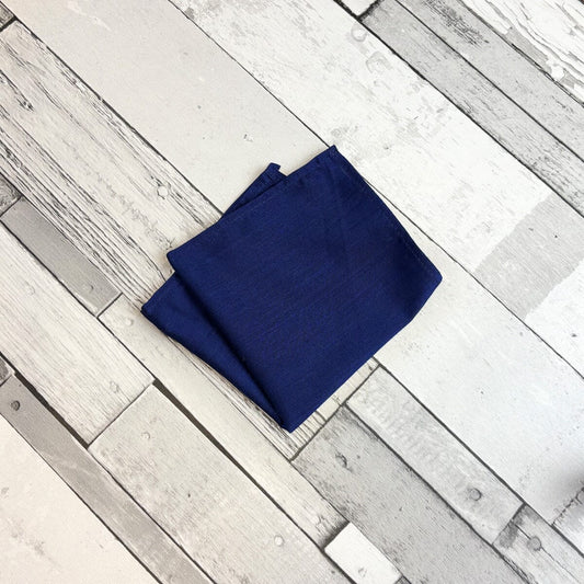 Imperial Blue Dupion Pocket Square - Handkerchiefs - 