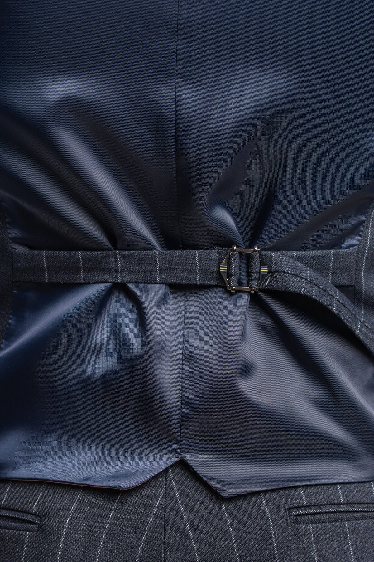 Invincible Navy Pinstripe 3 Piece Suit - Suits - 