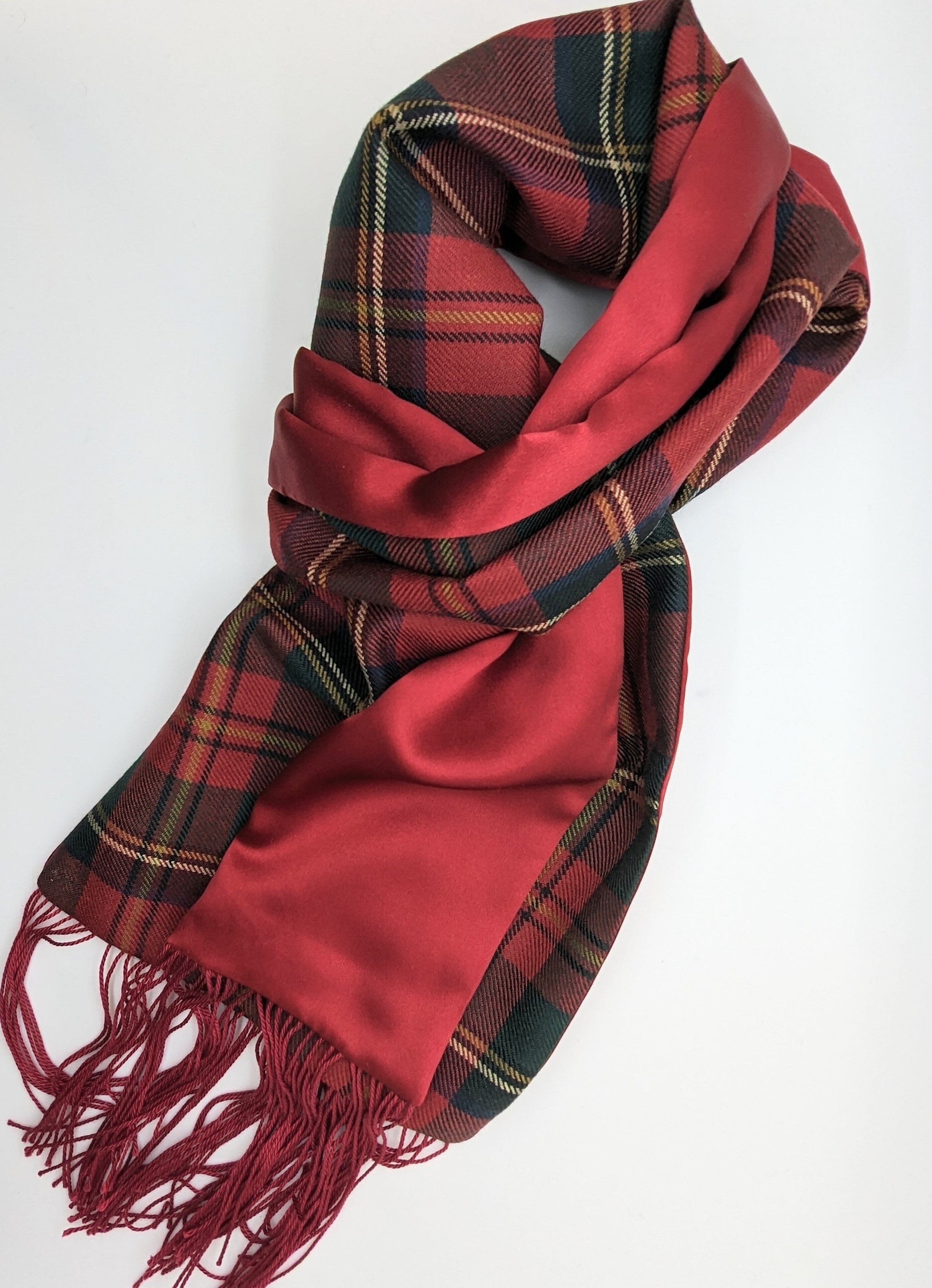 Jolly Tartan Wool Backed Silk Scarf - Scarves - 