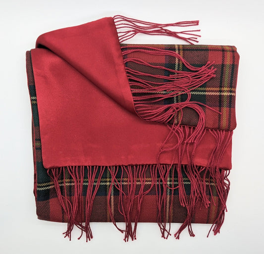 Jolly Tartan Wool Backed Silk Scarf - Scarves - 