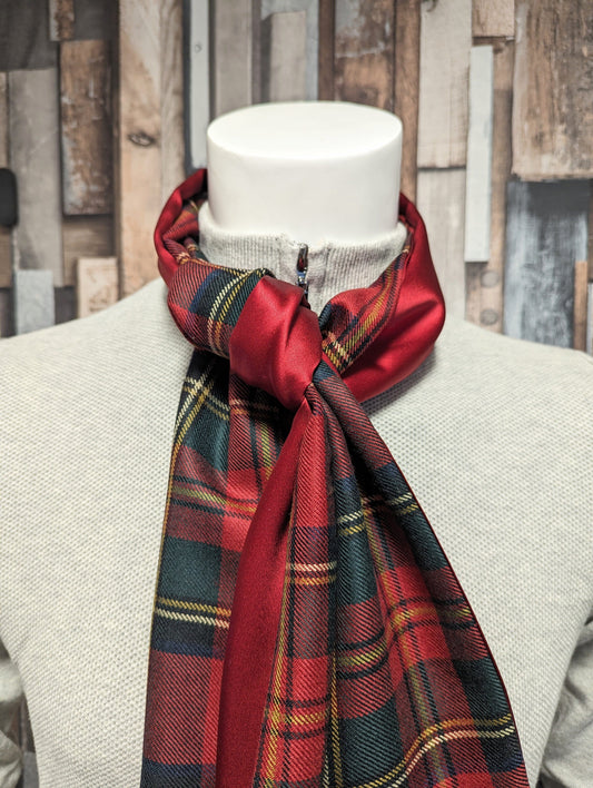 Jolly Tartan Wool Backed Silk Scarf - Scarves - 