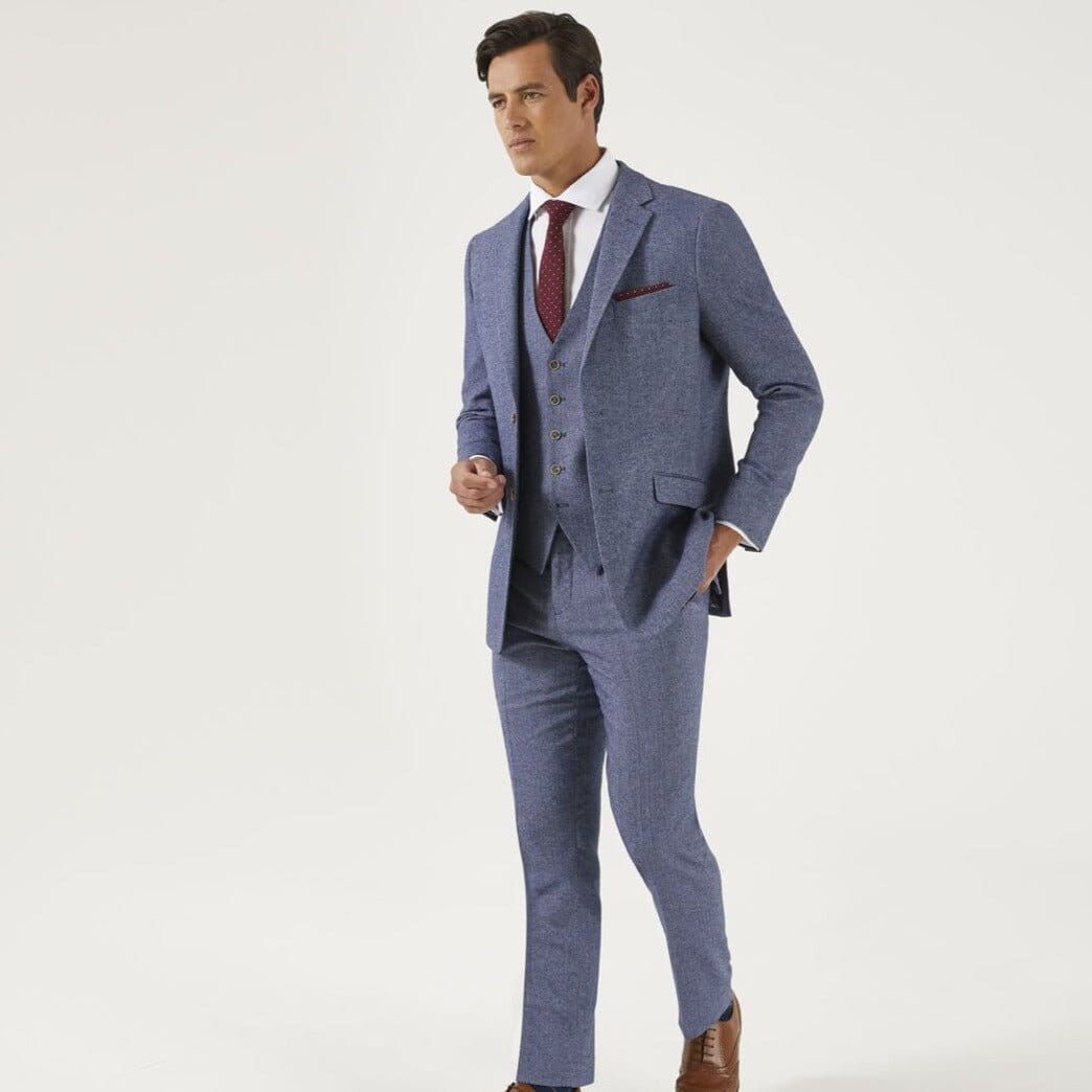 Jude Blue Herringbone Suit Swatch - Swatch - 