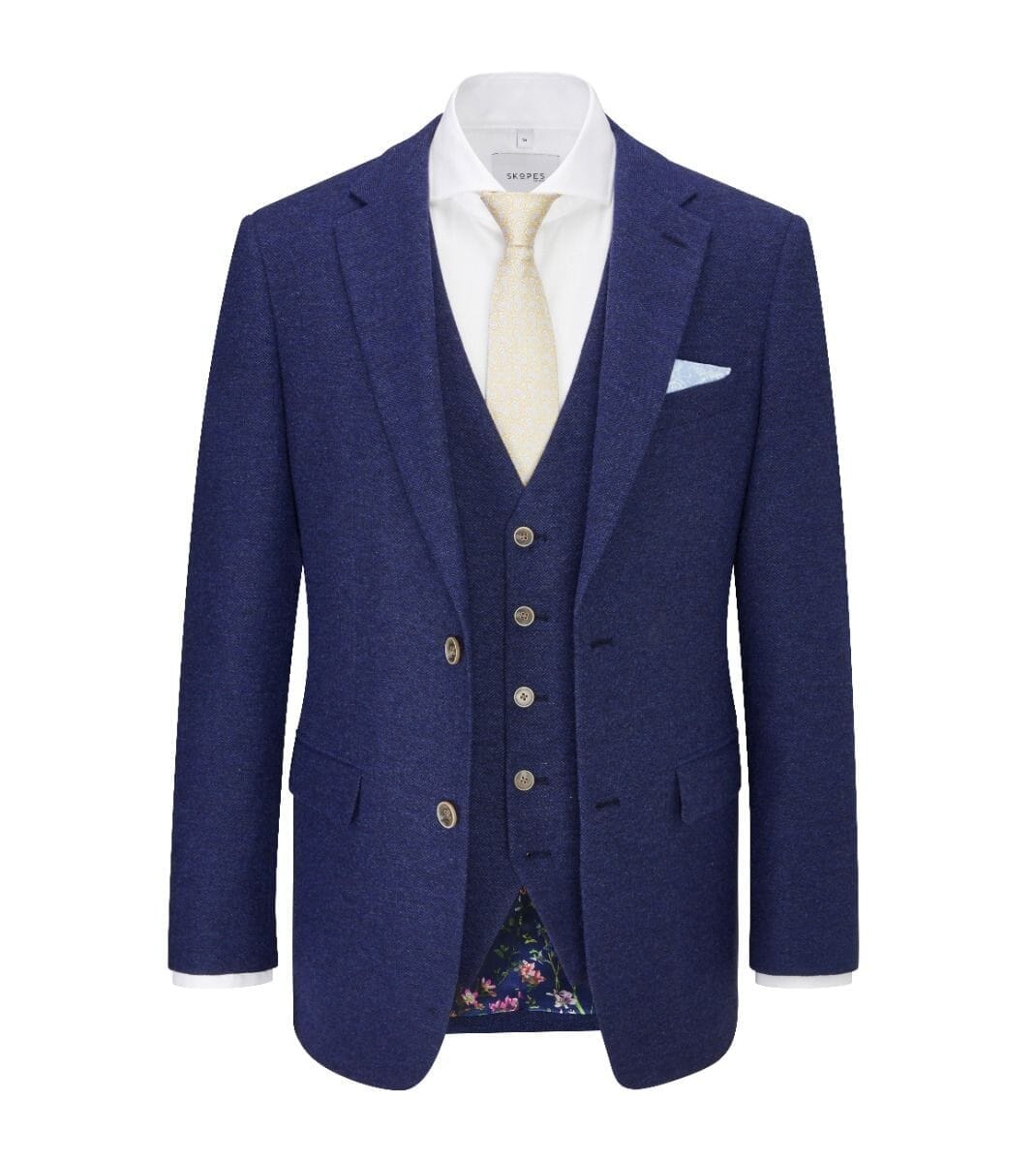 Jude Navy Herringbone 2 Piece Suit - Suits - 