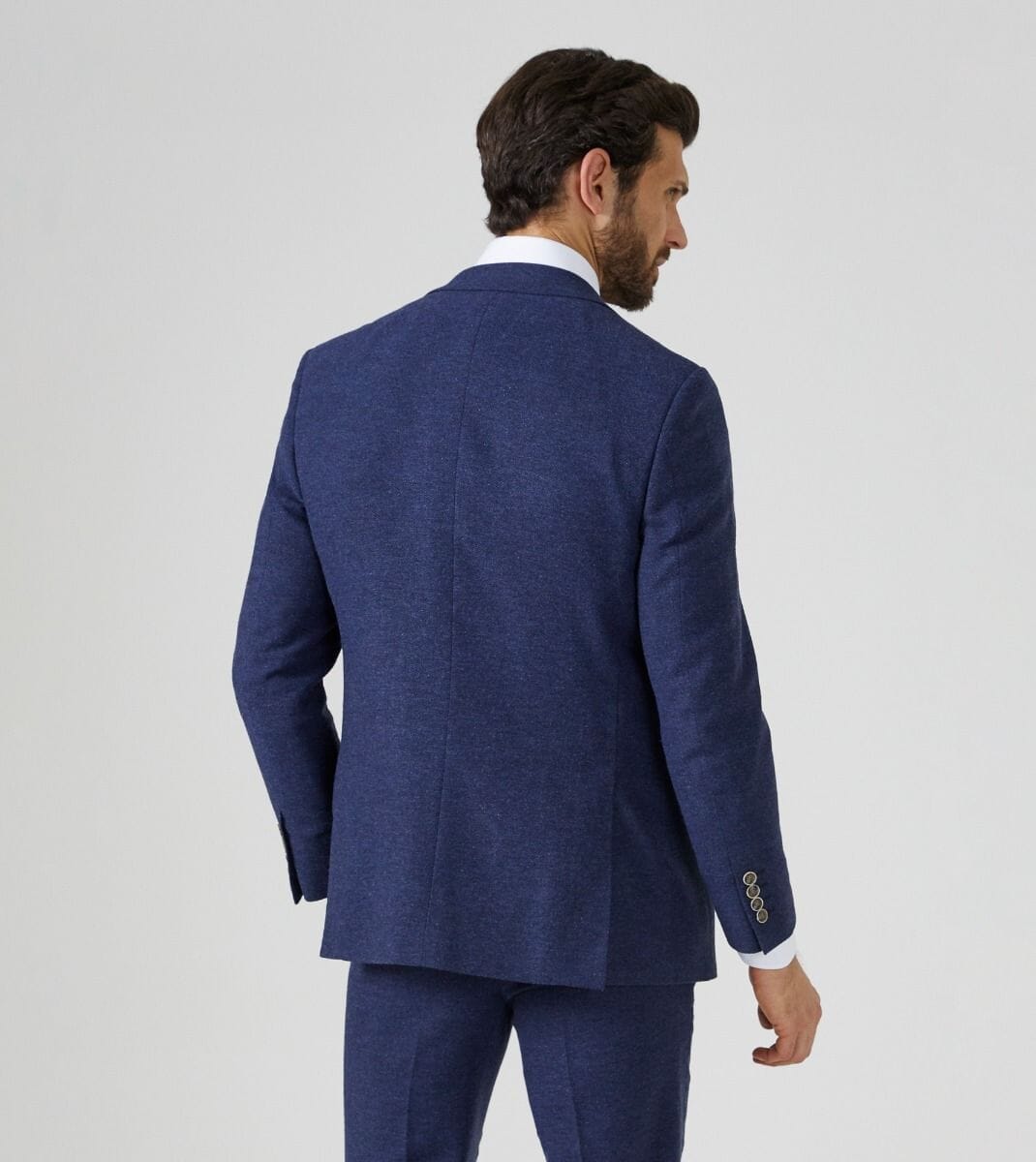 Jude Navy Herringbone 2 Piece Suit - Suits - 