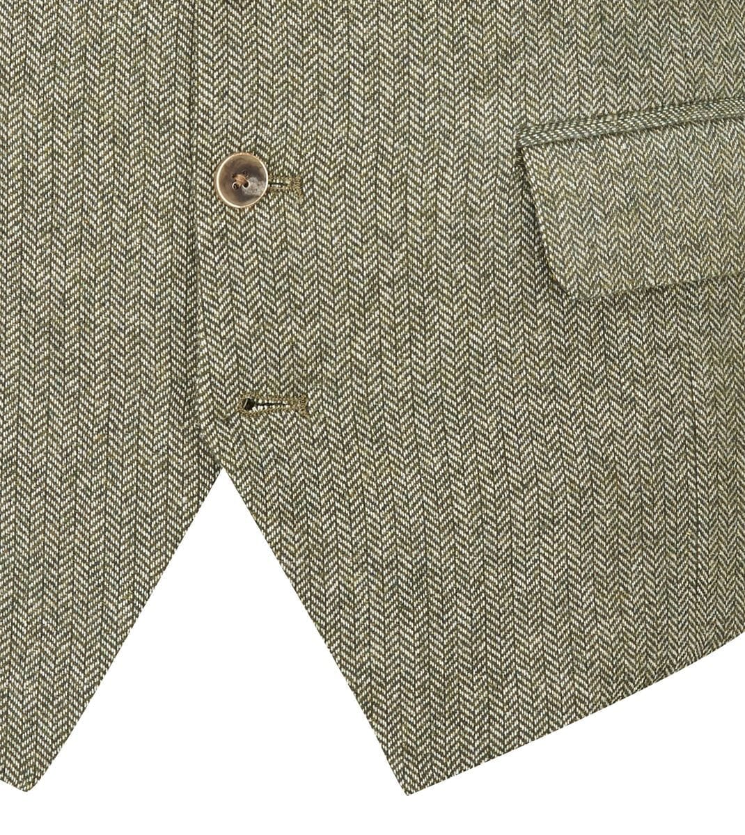 Jude Sage Herringbone 3 Piece Suit - Suits - 