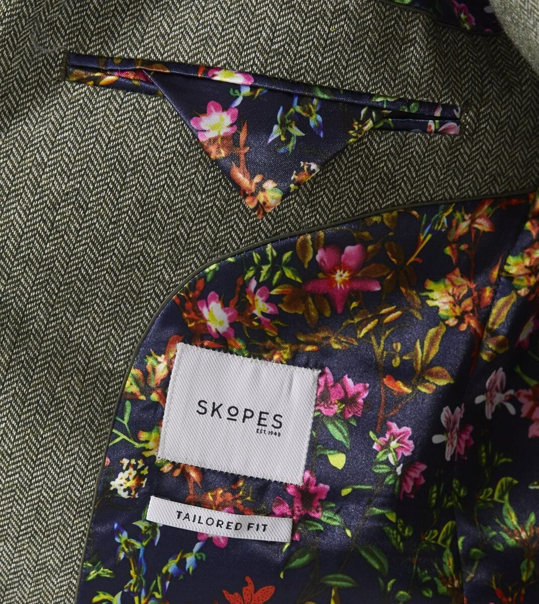 Jude Sage Herringbone 3 Piece Suit - Suits - 