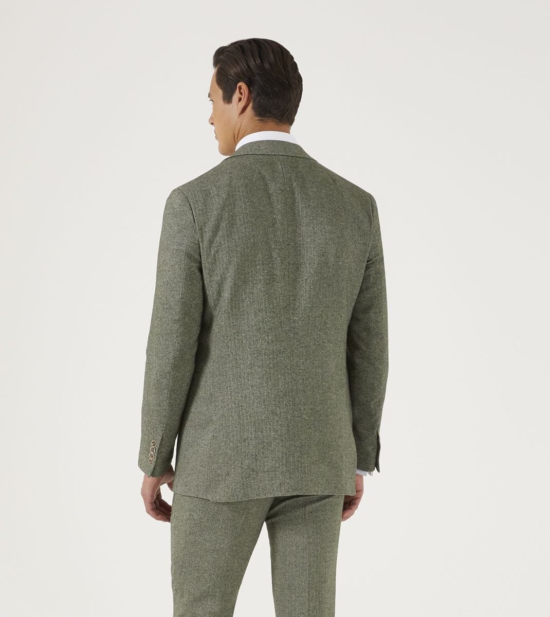 Jude Sage Herringbone 3 Piece Suit - Suits - 