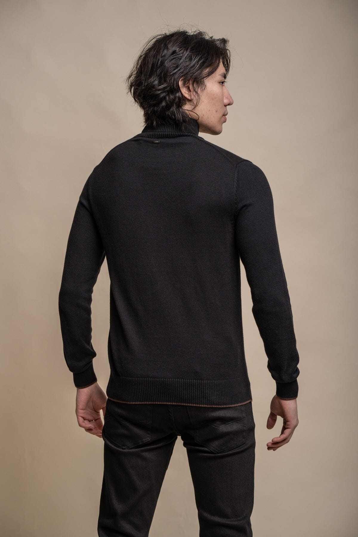 Karris Black Roll Neck Jumper - Jumpers - - THREADPEPPER
