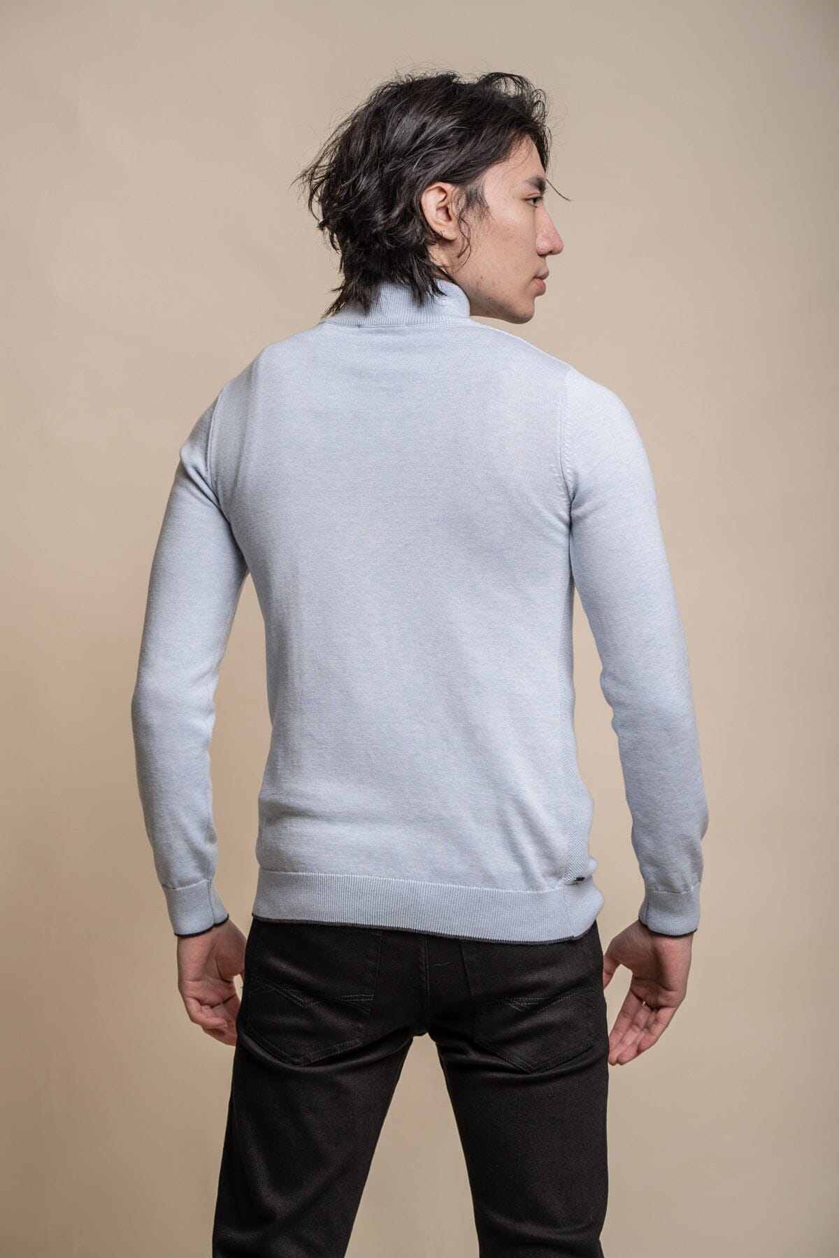 Kyle Blue Marlyn Half Zip Jumper - Jumpers - - THREADPEPPER