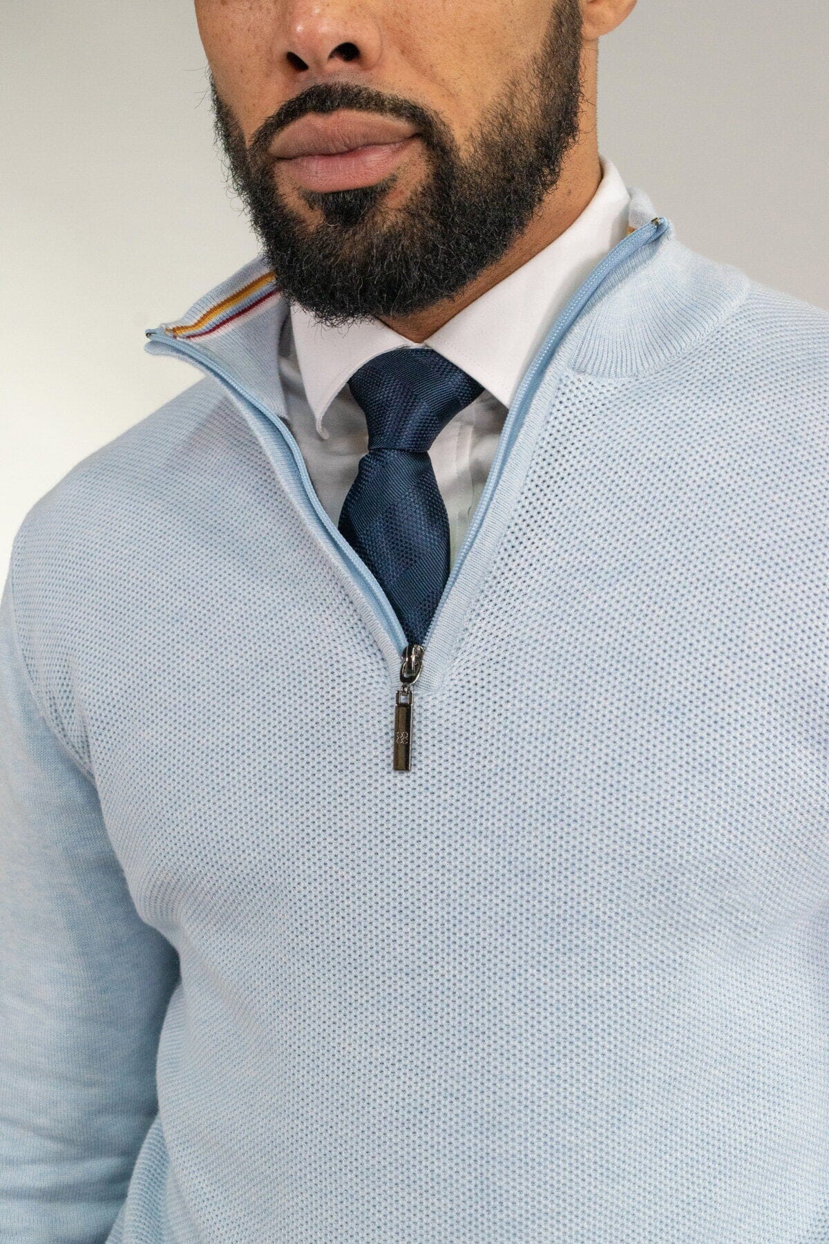 Kyle Blue Marlyn Half Zip Jumper - Jumpers - - THREADPEPPER