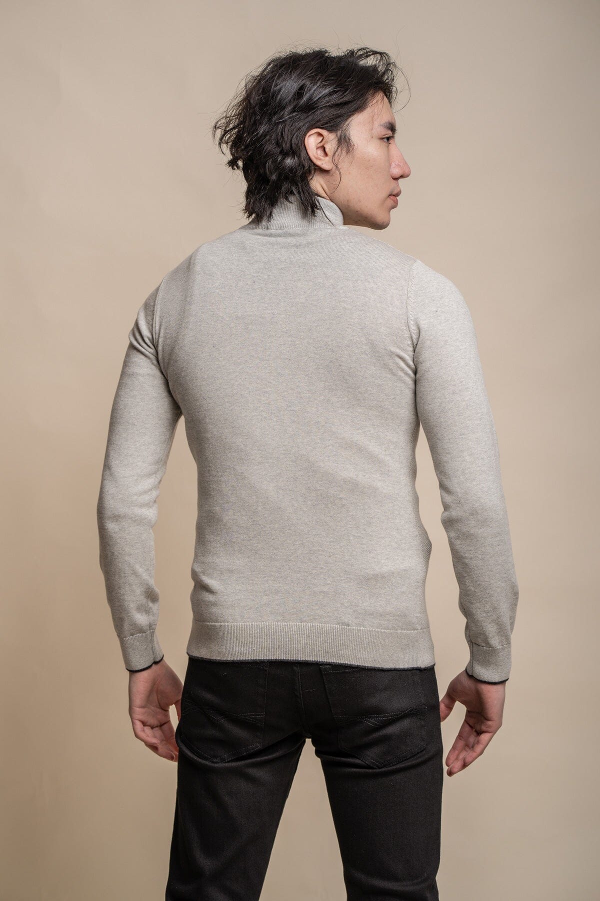 Kyle Mid Grey Half Zip Jumper - Jumpers - - THREADPEPPER