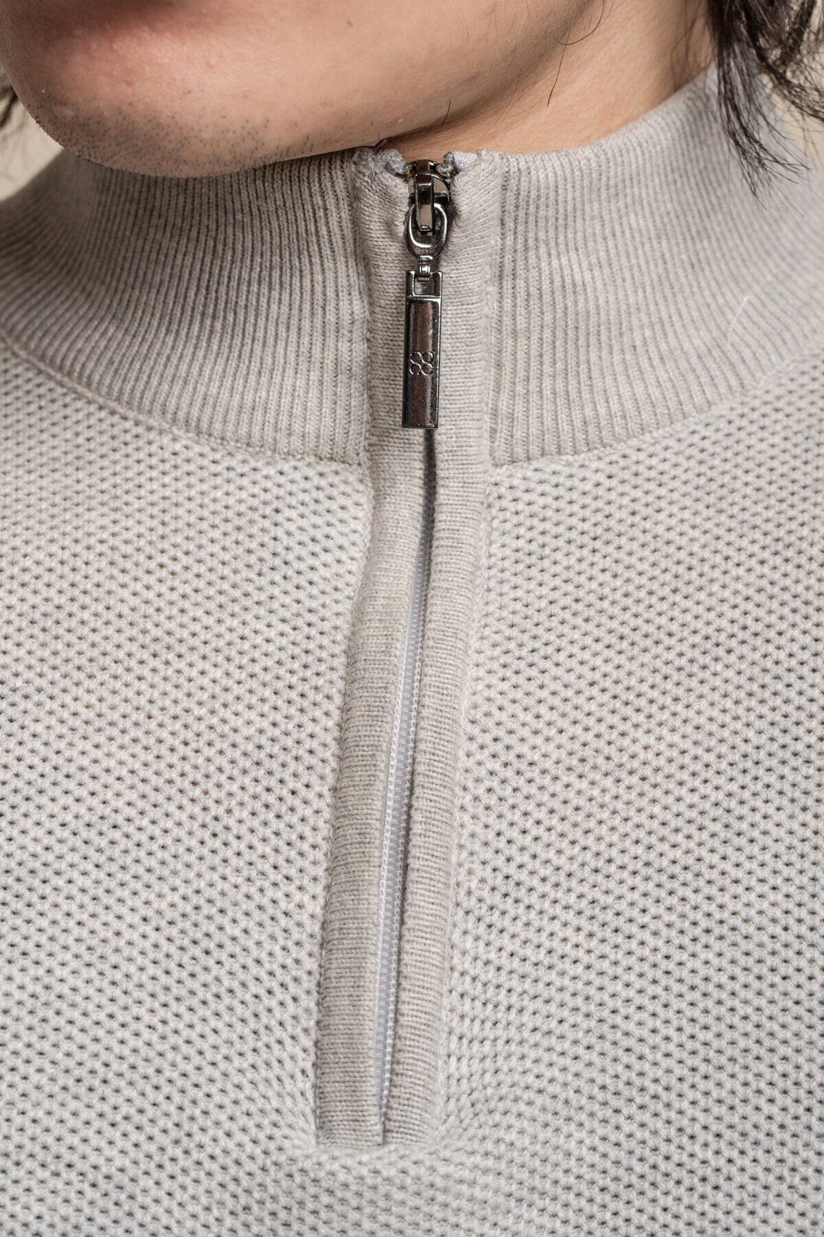 Kyle Mid Grey Half Zip Jumper - Jumpers - - THREADPEPPER