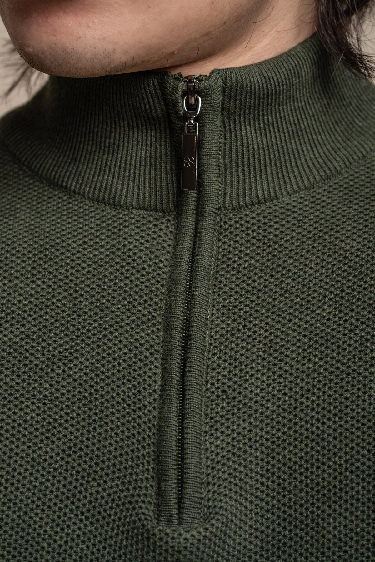 Kyle Olive Half Zip Jumper - Jumpers - 