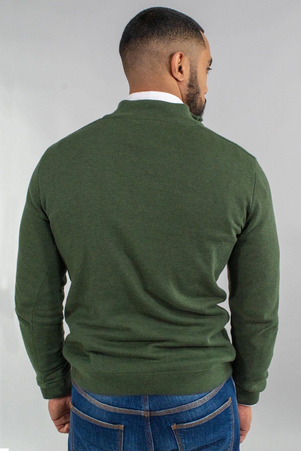 Kyle Olive Half Zip Jumper - Jumpers - 