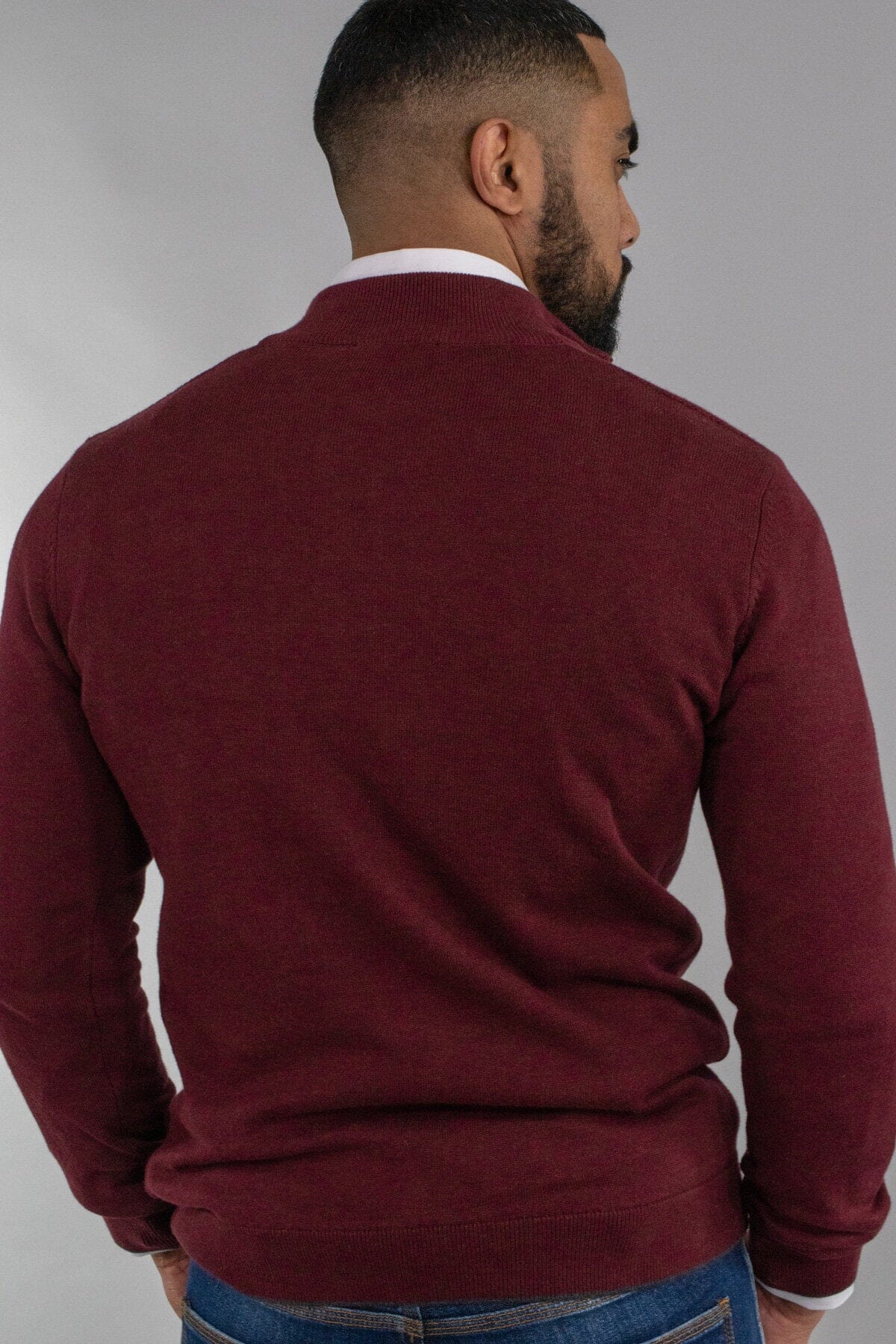 Kyle Wine Half Zip Jumper - Jumpers - 