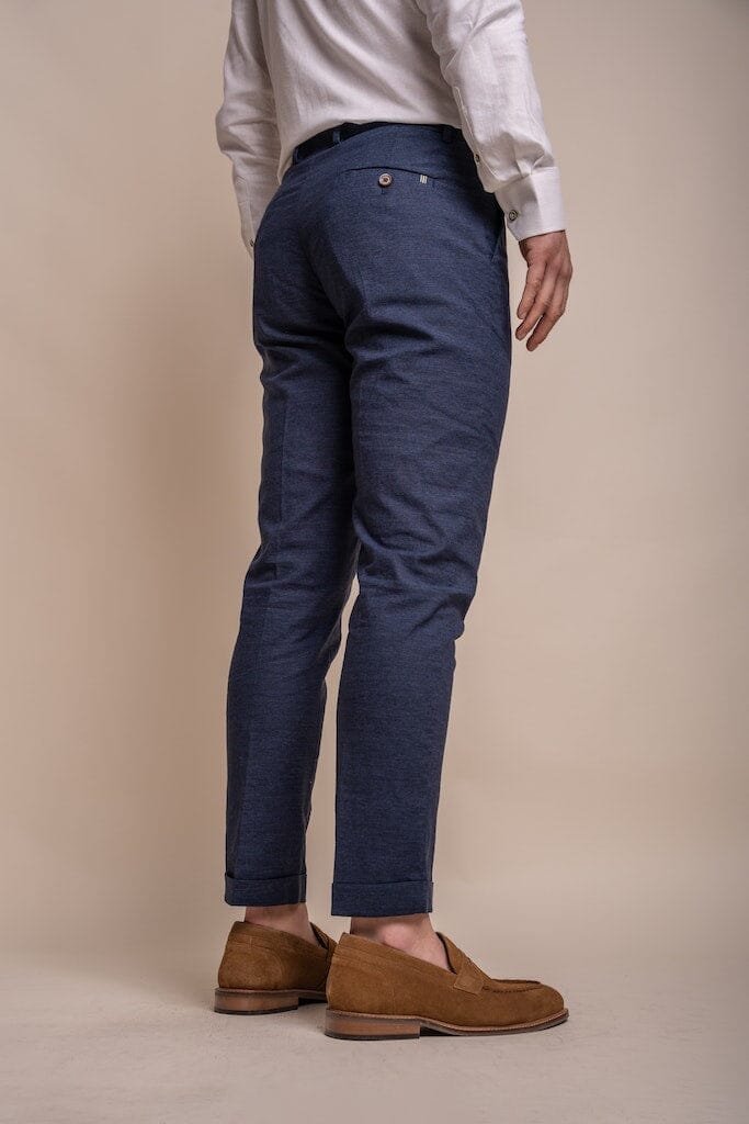 Lightweight Navy Linen Trousers - STOCK CLEARANCE - Trousers Sale - 