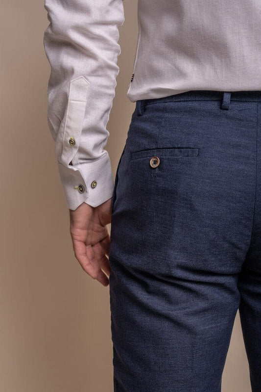 Lightweight Navy Linen Trousers - STOCK CLEARANCE - Trousers Sale - 
