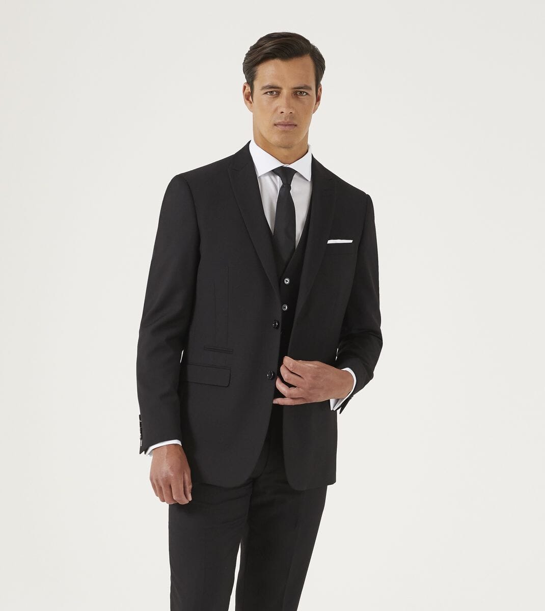 Madrid Black 3 Piece Suit - Suits - 