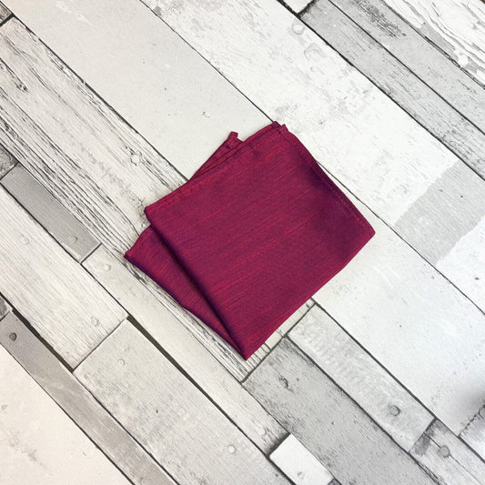 Magenta Dupion Pocket Square - Handkerchiefs - 