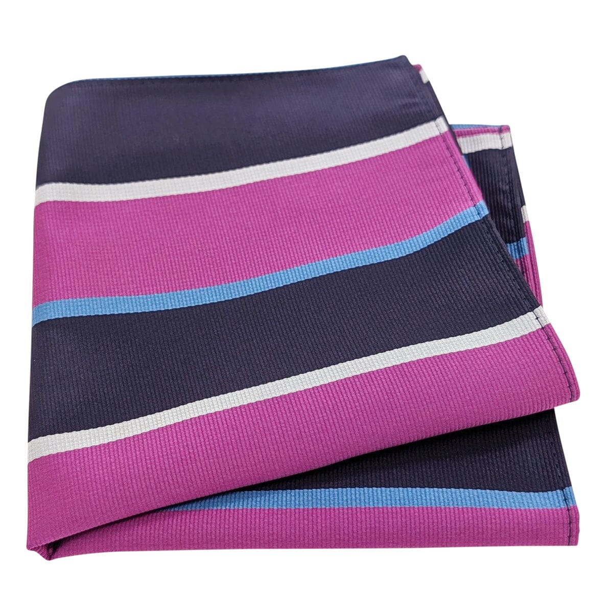 Magenta Stripe Pocket Square - Wedding Pocket Square - 