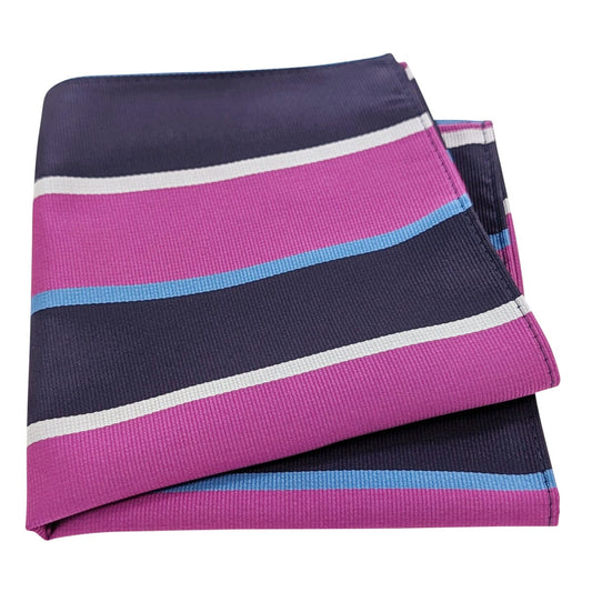 Magenta Stripe Pocket Square - Wedding Pocket Square - 