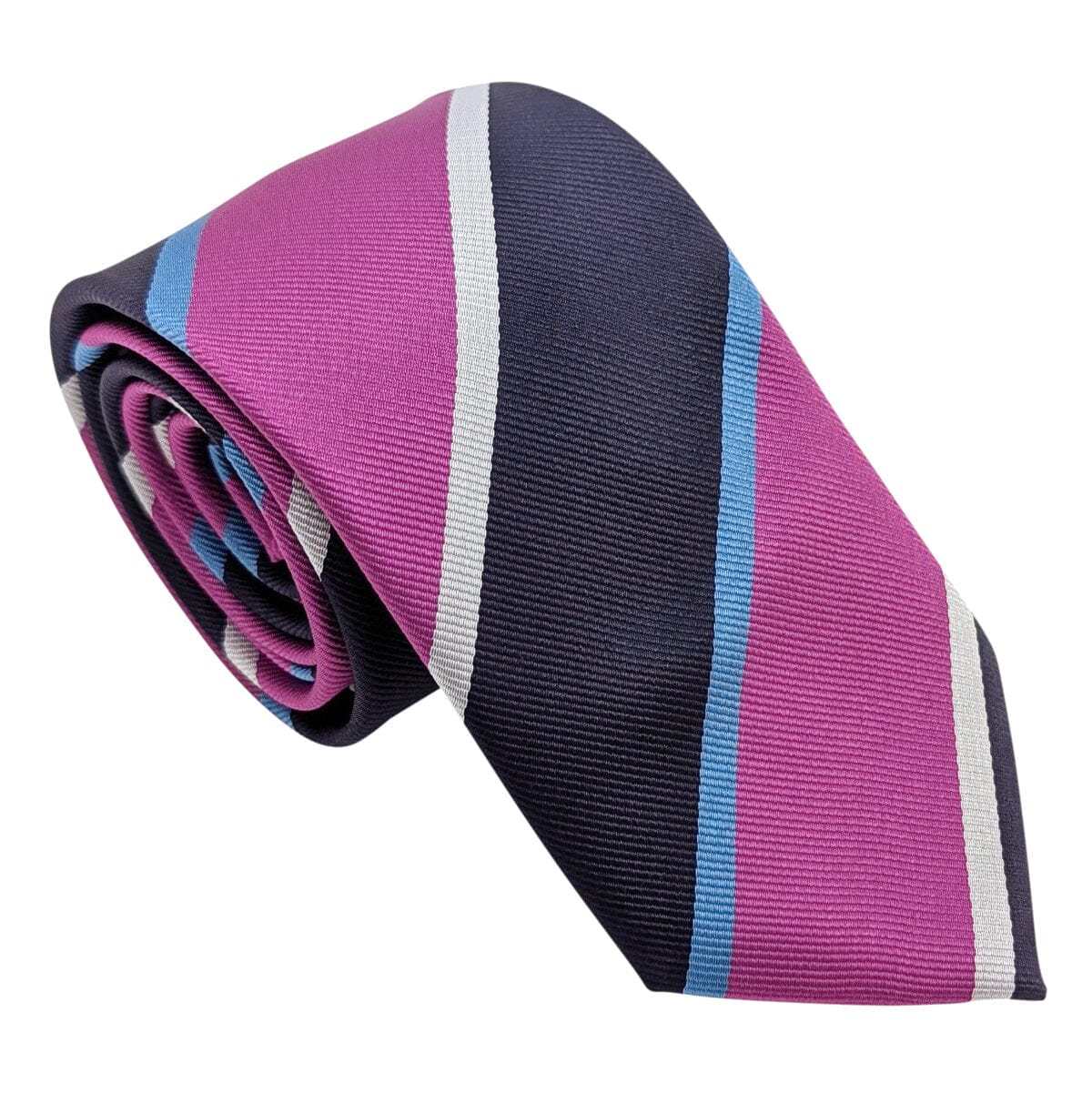 Magenta Stripe Wedding Tie - Wedding Tie - Polyester Regular Tie Only