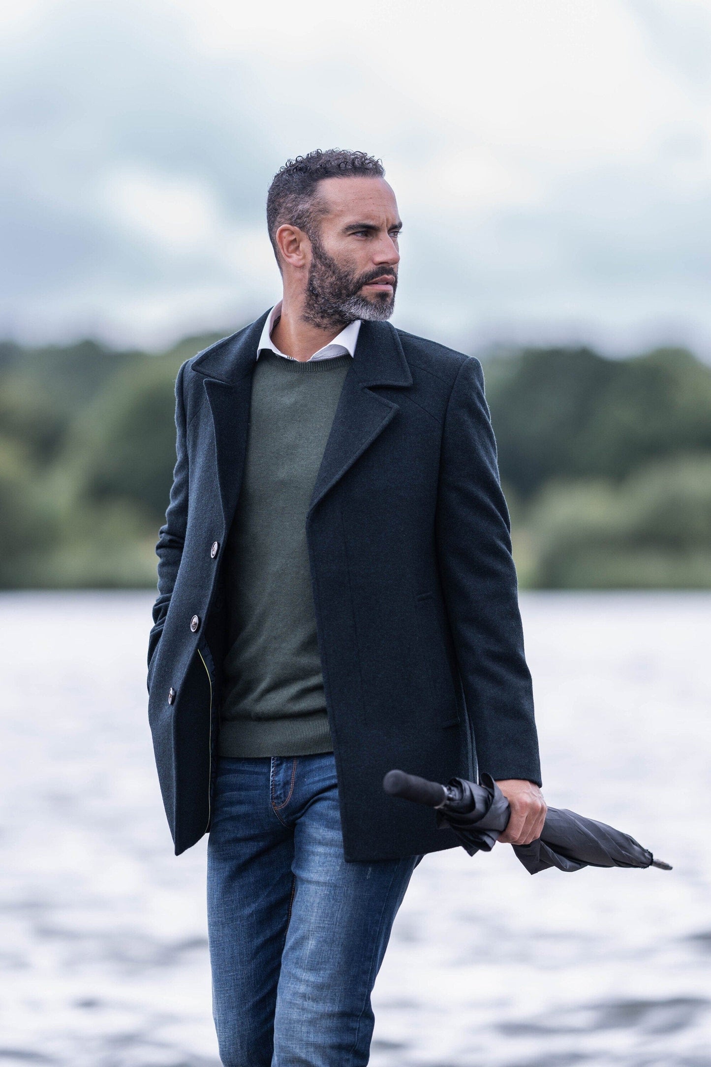Marcus Navy Topcoat - Coats - - THREADPEPPER