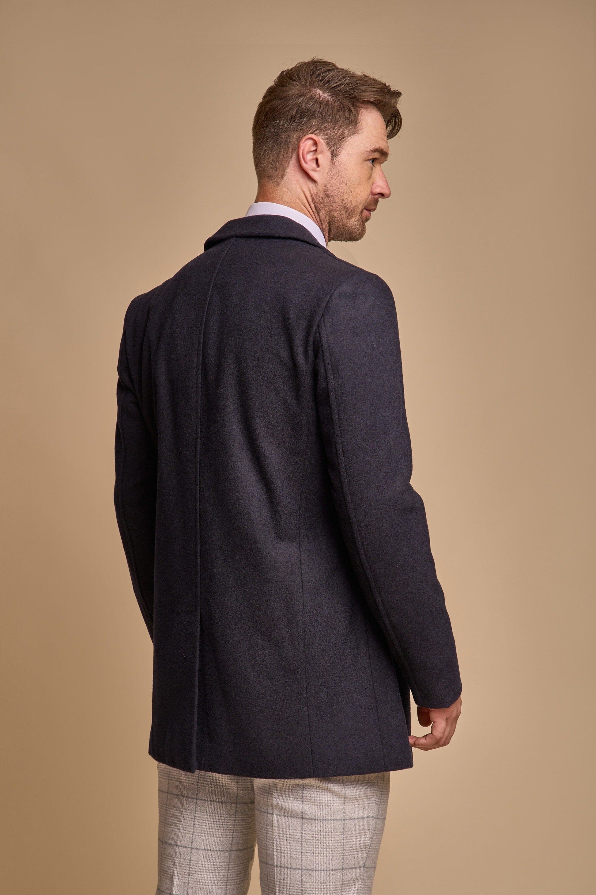 Marcus Navy Topcoat - Coats - - THREADPEPPER