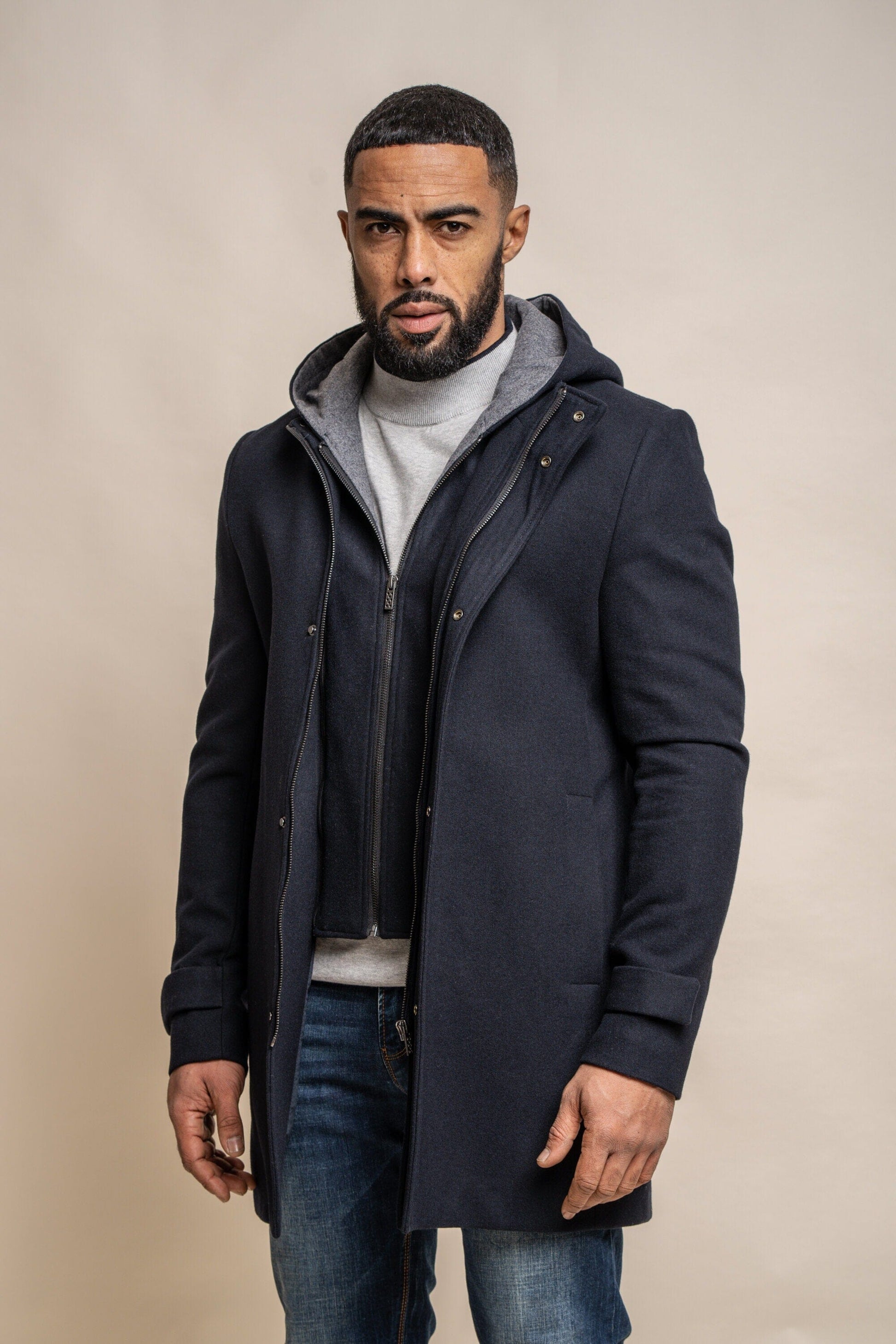 Michigan Navy Parka Coat - Coats - - THREADPEPPER