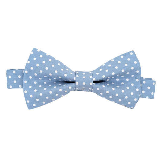Mid Blue Spot Bow Tie - Bow Ties - Pre-Tied Bow Tie Only 