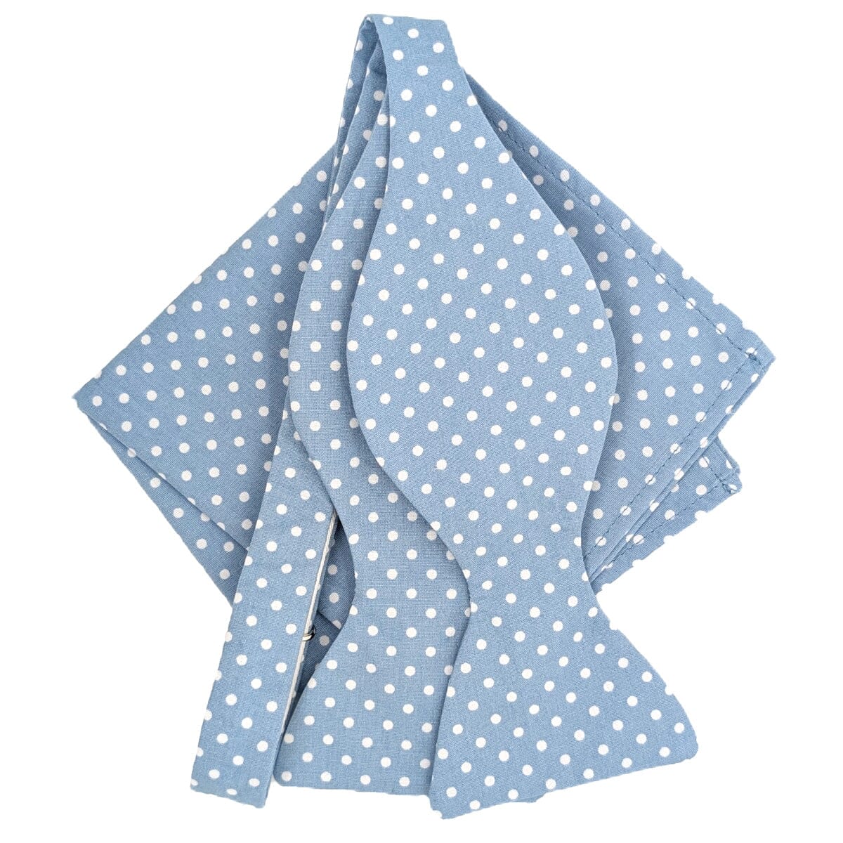 Mid Blue Spot Bow Tie - Bow Ties - Self-Tie Bow Tie & Pocket Square - Save £1.00 