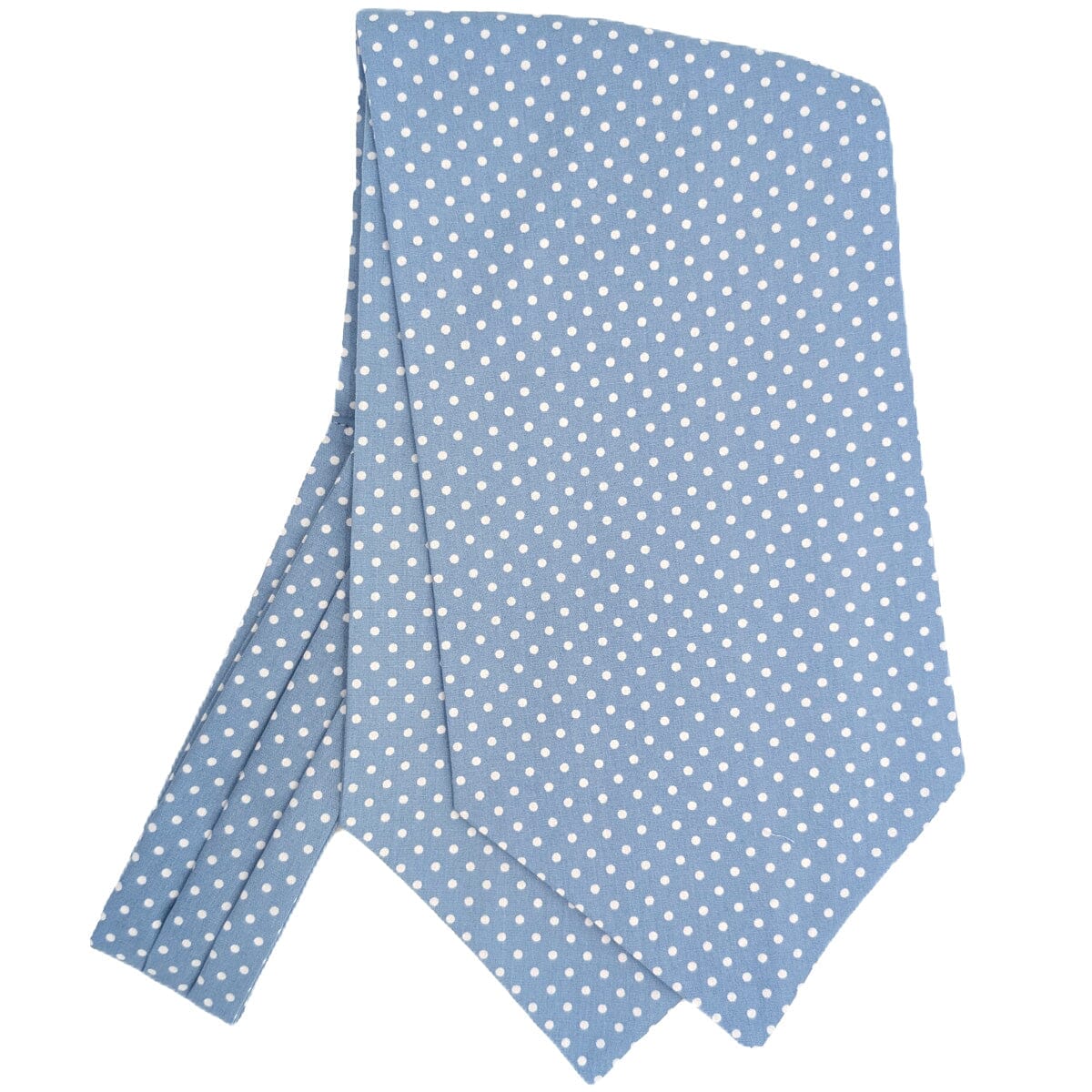 Mid Blue Spot Cotton Cravat - Cravats - 