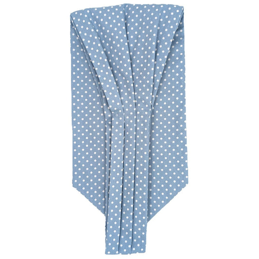 Mid Blue Spot Cotton Cravat - Cravats - 