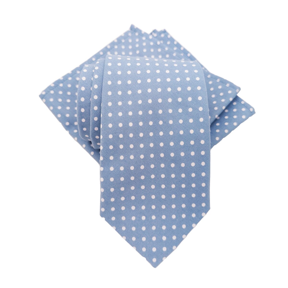 Mid Blue Spot Cotton Tie - Ties - Tie & Pocket Square - Save £1.00 