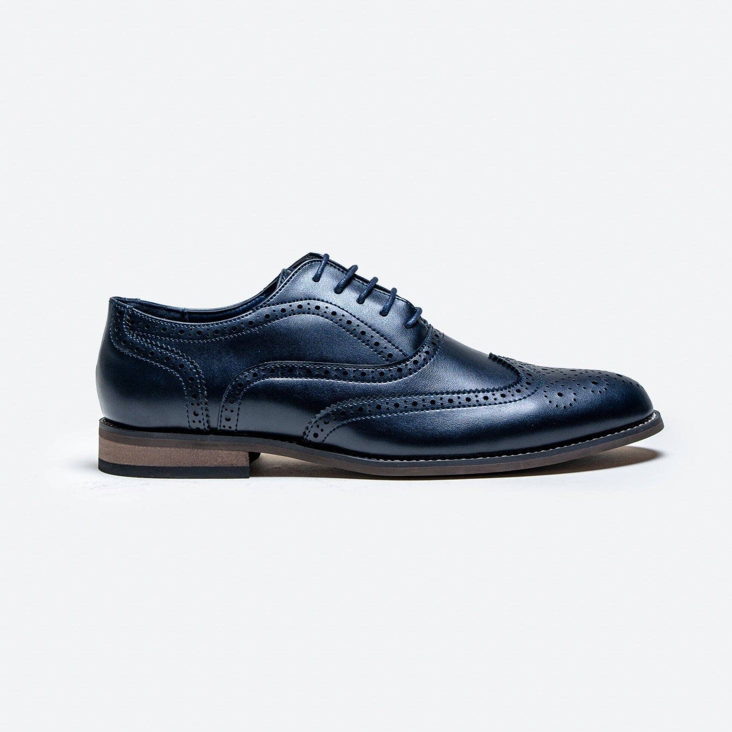 Navy Brogue Shoes - STOCK CLEARANCE - Shoes Sale - 7 