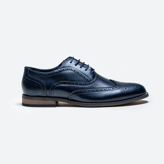 Navy Brogue Shoes - STOCK CLEARANCE - Shoes Sale - 7 