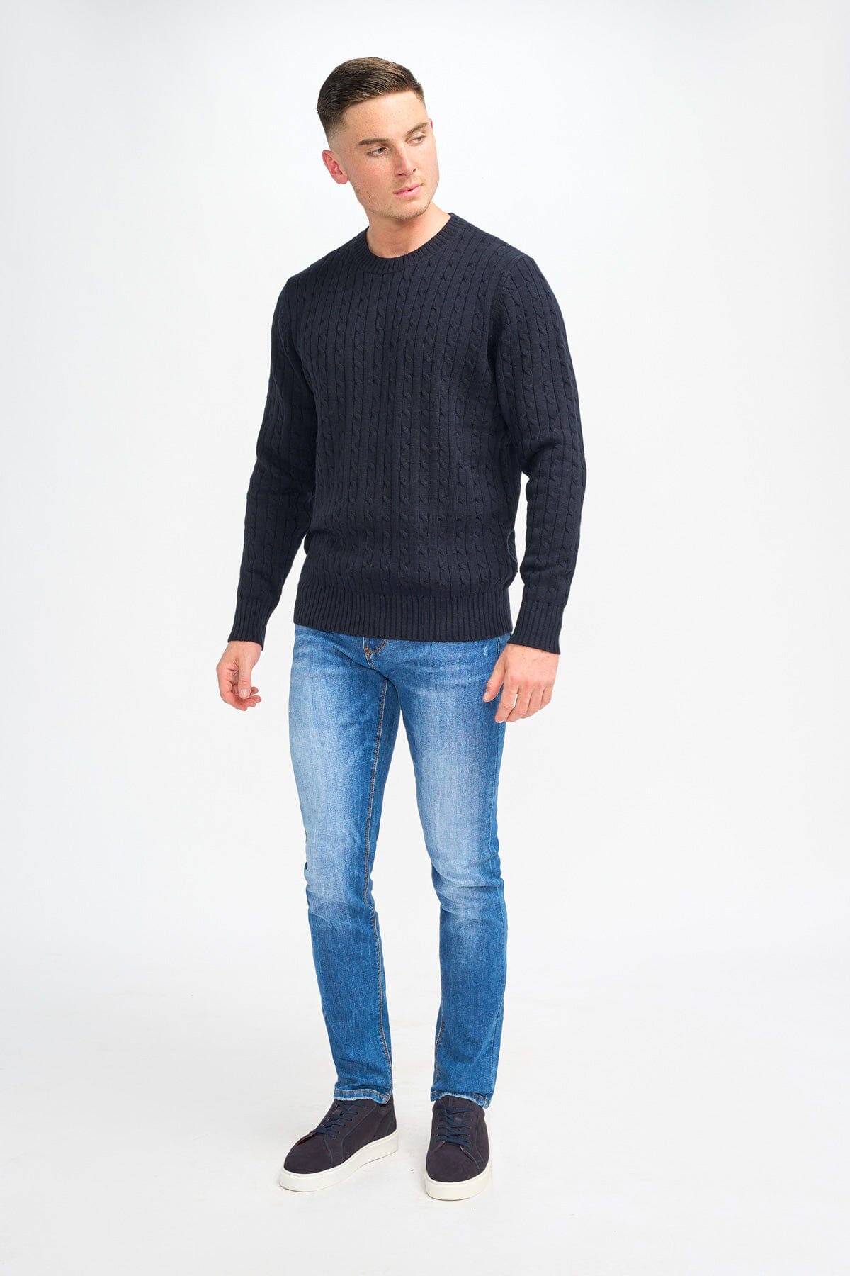 Navy Charcoal Crewneck Jumper - Jumpers - 