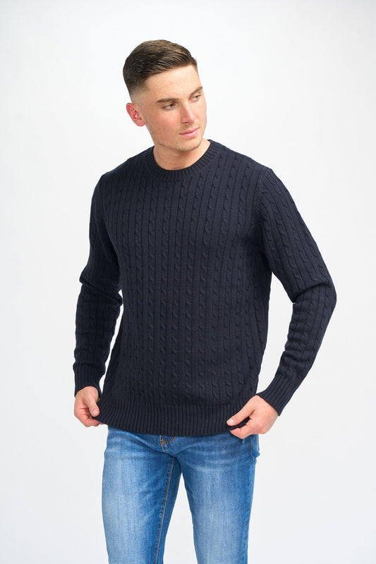 Navy Charcoal Crewneck Jumper - Jumpers - S 