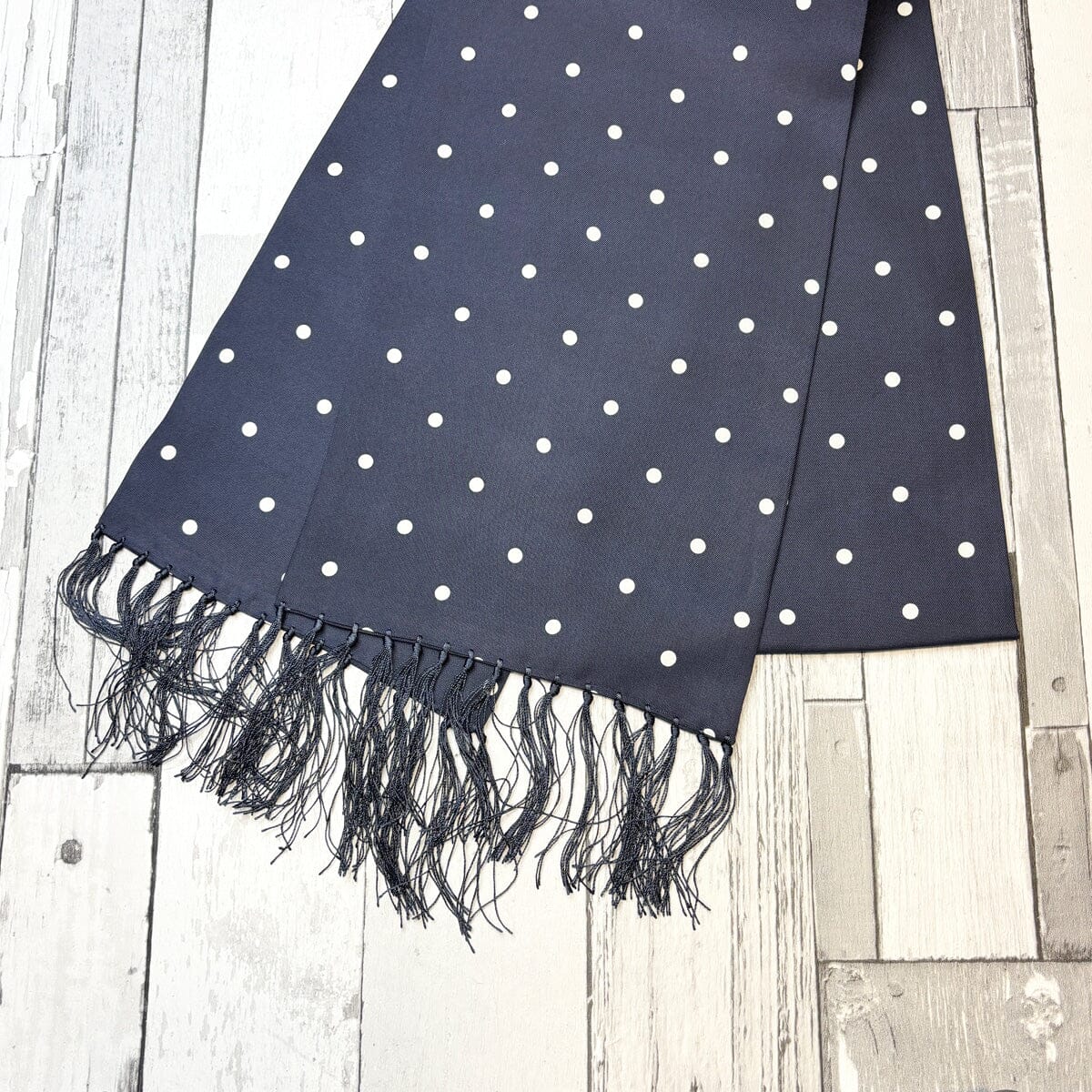 Navy Dot Silk Scarf - Scarves - 